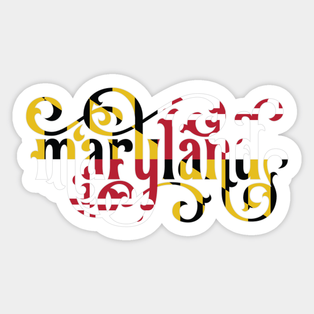 Maryland Script Flag Sticker by polliadesign